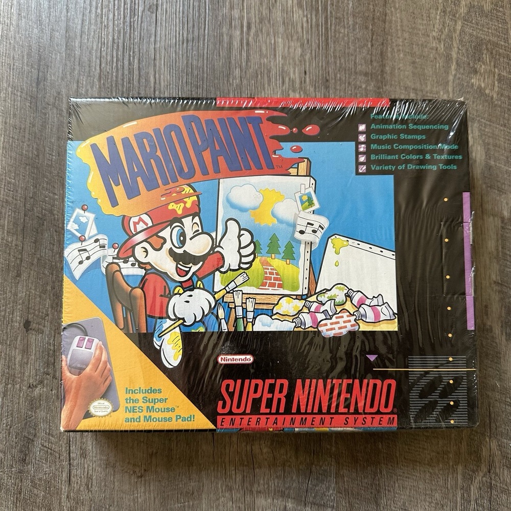 X-RARE GRADEABLE🔥 MARIO PAINT FOR SNES SUPER NINTENDO * NEW & SEALED